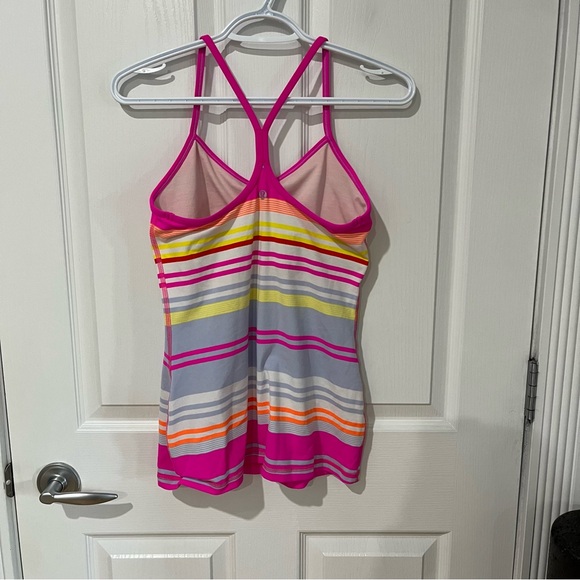 Lululemon power y pink multi stripe tank top - Picture 5 of 8